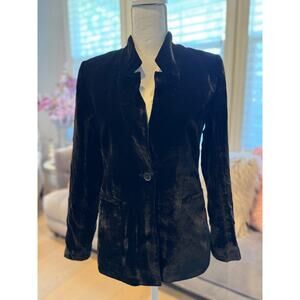 MSRP $89 NWOT Lucky Brand Black Velvet Notch Collar Size XS | SAME DAY SHIP